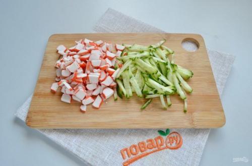 Крабовый салат в лаваше. 02