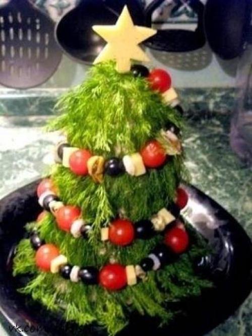 Новогодний салат елочка. 01