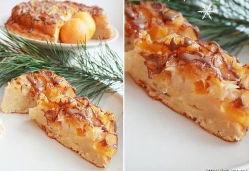 Мандариновый пирог.  Новогодняя выпечка.