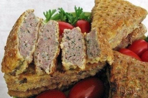 Треугольные котлетки.  Ингредиенты: 04