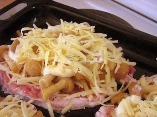 Мясо по-купечески с грибами. 03