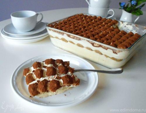 Тирамису.  Ингредиенты:   Какао - порошок для присыпки 20 г.