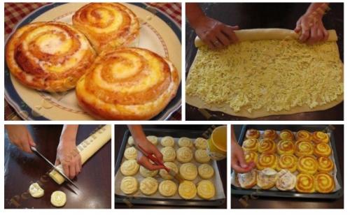 Творожные завитушки в сметанной заливке.