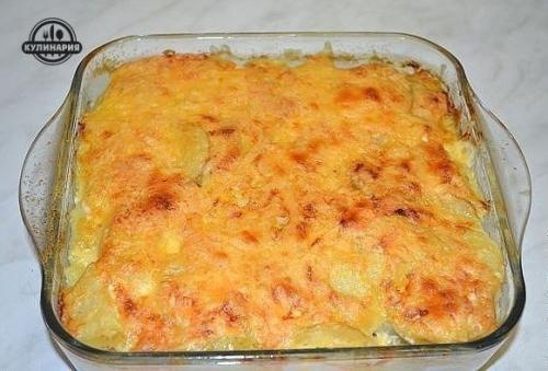 Картофельная запеканка со скумбрией.