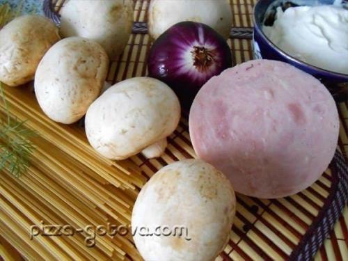 Паста с грибами и ветчиной. 01