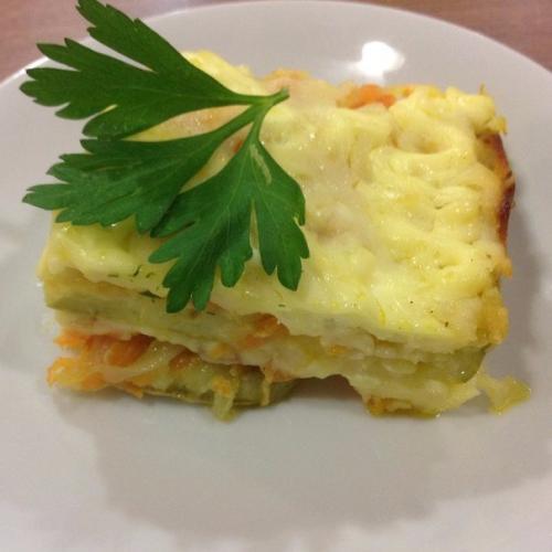 Лазанья из кабачков с курицей.