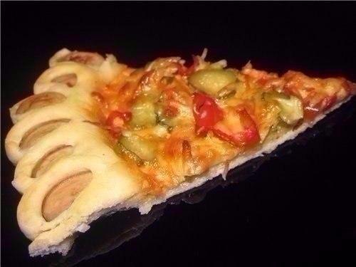 Пицца с вкусным краешком.