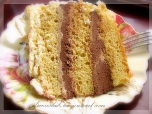 Высокий, нежный бисквит для торта (на плите).