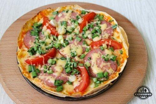 Эконом пицца на лаваше. 09