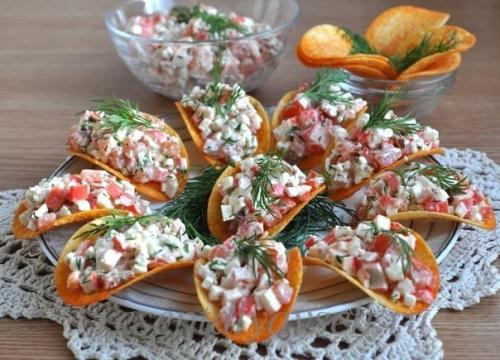 Простые закуски на чипсах. 08 Простые закуски на чипсах. 08