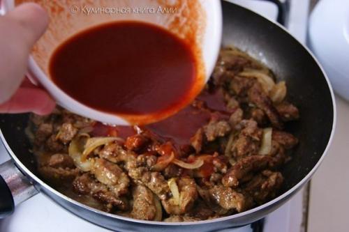 Вкуснейшая печень.  Ингредиенты: 05