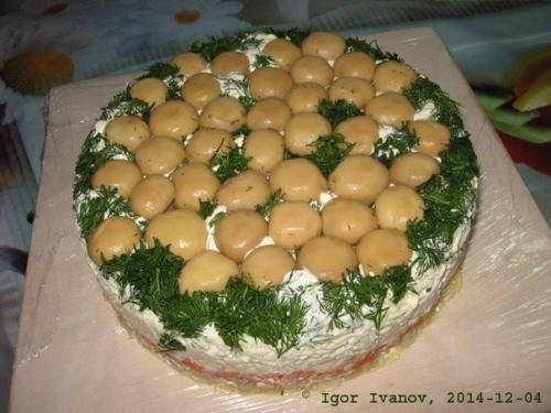 Салат Грибная Поляна (закусочный торт. 09