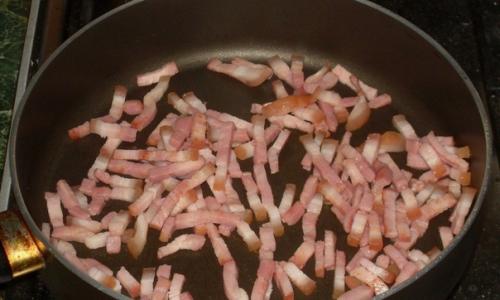 Паста карбонара с беконом и сливками. 02 Паста карбонара с беконом и сливками. 02