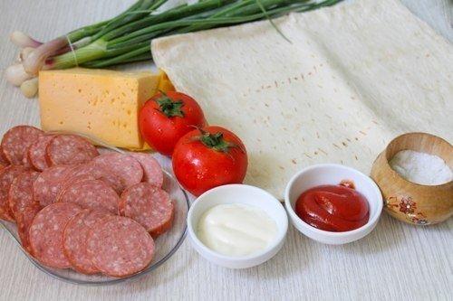 Эконом пицца на лаваше. 01