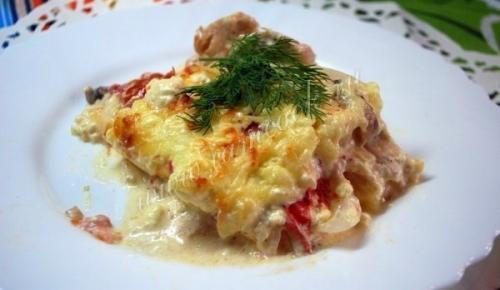 Куриная запеканка.

Ингредиенты: 
