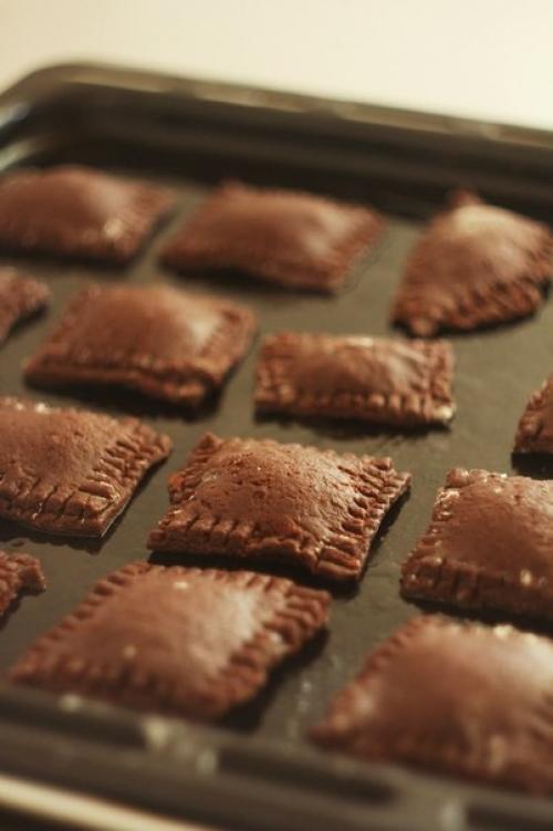 Шоколадное печенье с яблочным джемом. 06