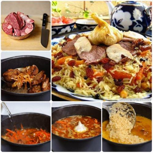 Узбекский плов.  Ингредиенты: