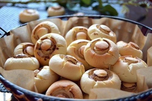Печенье Грибочки.  Оригинальный рецепт приготовления ароматного печенья с добавлением крахмала. 05