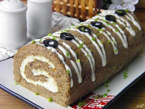 Печеночный рулет.   Ингредиенты: