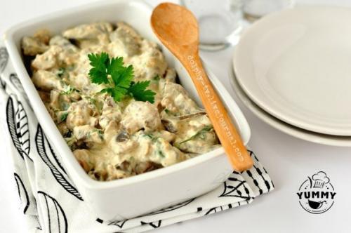 Печень по - строгановски.