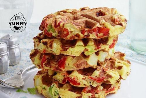 Вафельные омлеты.  Ингредиенты: