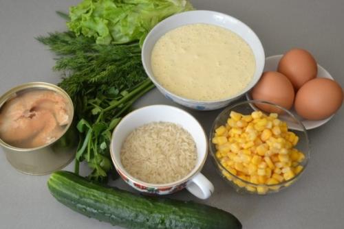 Салат с горбушей Ромашковое Поле. 01