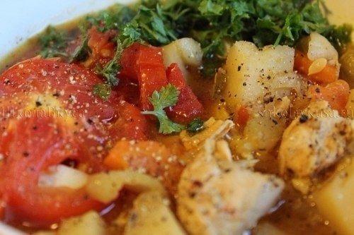 Овощное рагу с курицей. 08