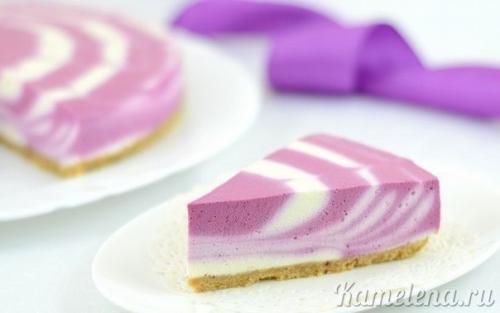 Двухцветный творожный торт (без выпечки).