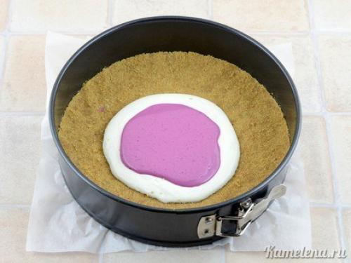 Двухцветный творожный торт (без выпечки). 03