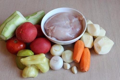 Овощное рагу с курицей. 01