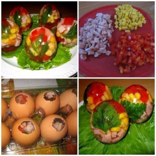 Заливные яйца. Такое блюдо может легко украсить пасхальный стол.