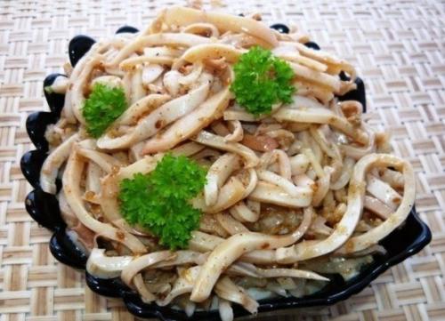 Кальмары по-корейски без моркови.