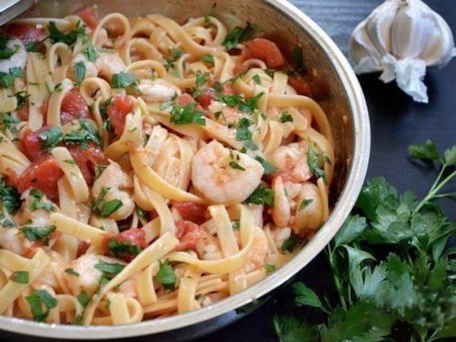 Обалденная паста с креветками. 01