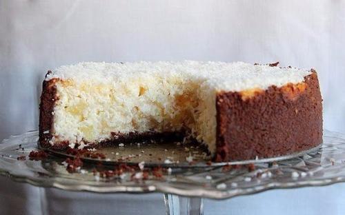 Кокосовый чизкейк с кусочками ананаса. 03