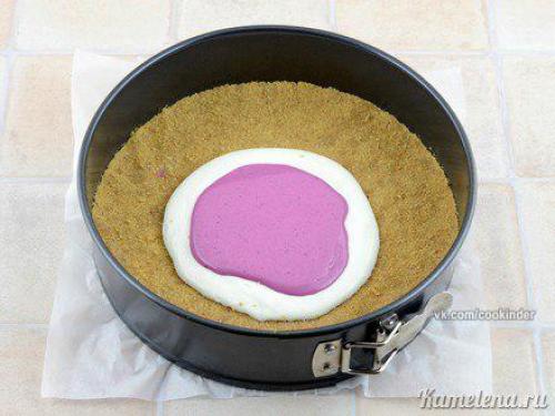 Двухцветный творожный торт (без выпечки). 03