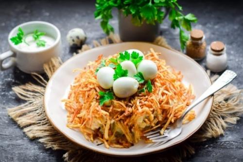 Салат Гнездо Аиста. Салат Гнездо Аиста.