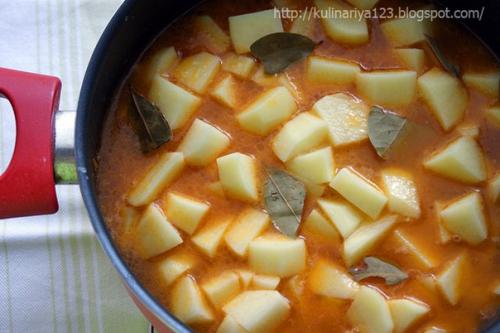Картошечка, тушенная с мясом (как в д/садике). 06