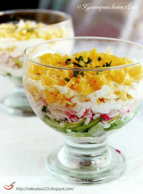 Салат Вкусный.  Для салата понадобится: