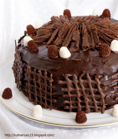 Шоколадный торт с трюфельным кремом. 07