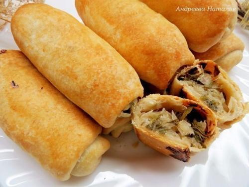 Постные трубочки с капустой. Постные трубочки с капустой.