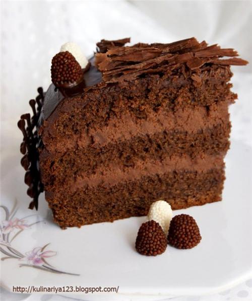 Шоколадный торт с трюфельным кремом. 08