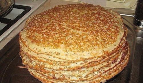 Заварные блинчики на кефире.