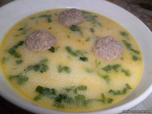 Сырный суп с фрекадельками. 03
