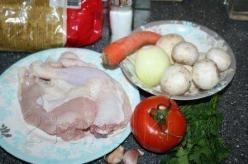 Куриный суп с шампиньонами. 01