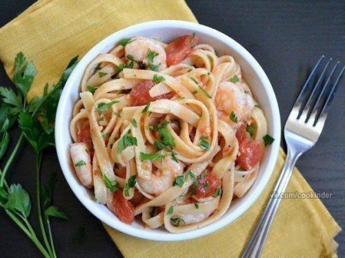 Обалденная паста с креветками?