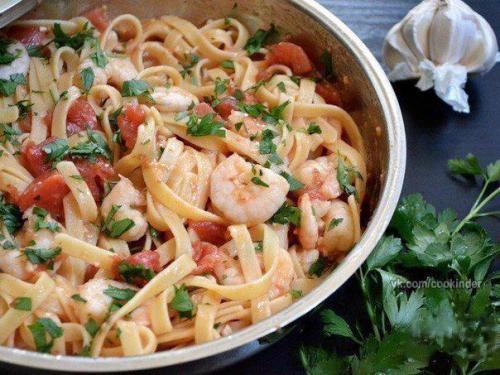 Обалденная паста с креветками? 01