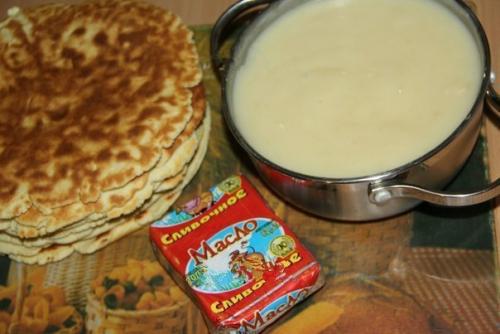 Торт со сгущенкой на сковороде. 05