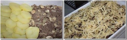 Картофельная запеканка с фаршем и грибами. 01