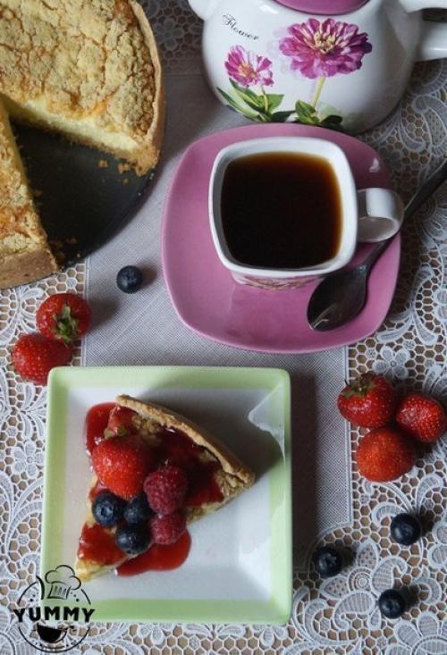 Очень нежный творожный пирог. 09