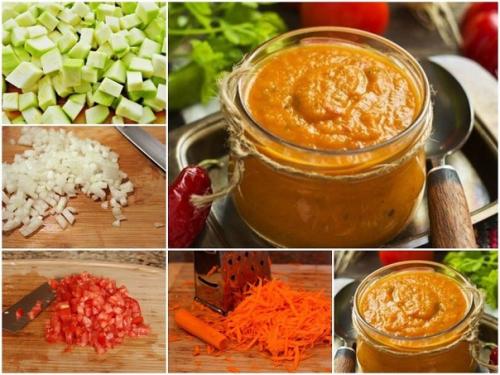 Кабачковая икра. Очень вкусная и легкая в приготовлении.